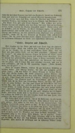 Kohle, Salpeter und Schwefel
