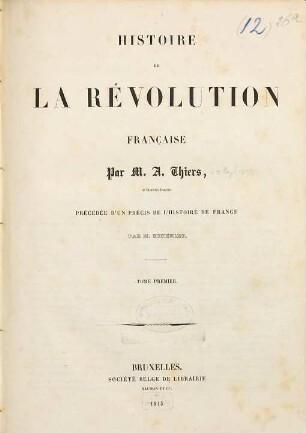 Histoire de la Révolution Française. 1