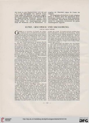 Kunst, Geschmack und Nachahmung