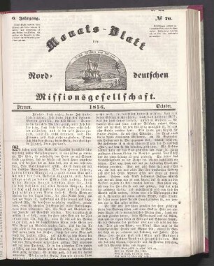 6. Jahrgang. N°. 70. Bremen. 1856. October