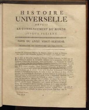 Suite du Livre Vingt. Huitieme. Histoire du Royaume de Pologne.