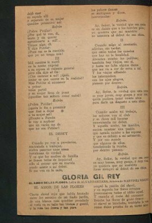 El amor de las flores. : Letra de Álvaro Retana, música de [Juan Tomás] Martínez Abades