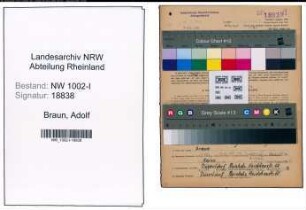 Entnazifizierung Adolf Braun, geb. 07.11.1902 (Lokfuehrer)