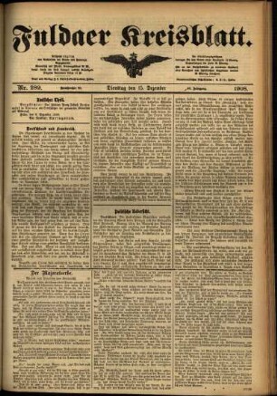Ausgabe vom Dienstag, den 15. Dezember 1908.