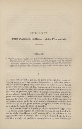 Capitolo VII. Della Macchina elettrica e della Pila voltaia.