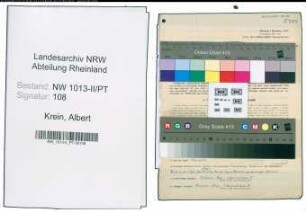 Entnazifizierung Albert Krein , geb. 01.12.1898 (Postschaffner)