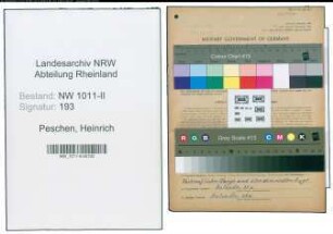 Entnazifizierung Heinrich Peschen , geb. 21.02.1900 (Maurerpolier)