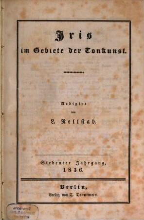 Iris im Gebiete der Tonkunst. 7, 7. 1836