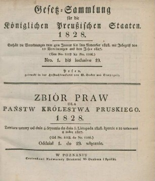 1828: Gesetzsammlung für die Königlichen Preußischen Staaten