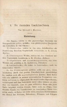Die classischen Conchylien-Namen