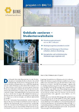 Gebäude sanieren - Studentenwohnheim.