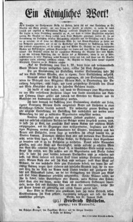 Ein Königliches Wort! Die Urwähler der Dorfgemeinde Nessin bei Kolberg [...] (Sammlung Friedlaender)