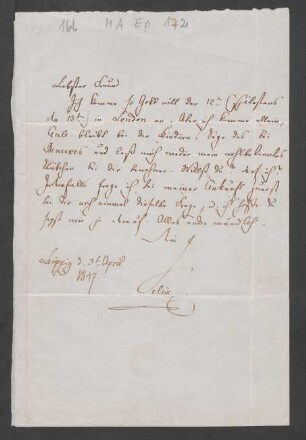 Brief an Karl Klingemann : 03.04.1847