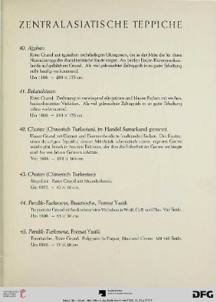 Zentralasiatische Teppiche (Nr. 40-49)
