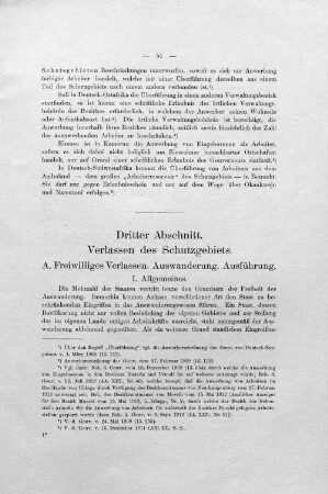 Dritter Abschnitt. Verlassen des Schutzgebiets.
