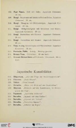Japanische Kunstblätter (Nr. 218-268)