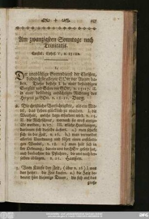 Am zwanzigsten Sonntage nach Trinitatis. Epistel, Ephes. V, v. 15 - 21.