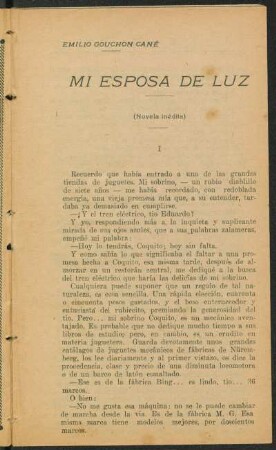 Mi esposa de luz : (Novela inédita)