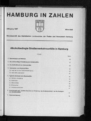 Alkoholbedingte Straßenverkehrsunfälle in Hamburg