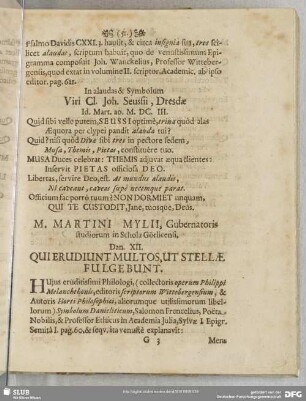 [XLVIII.] M. Martini Mylii ...