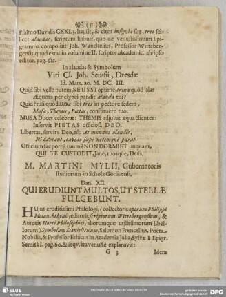 [XLVIII.] M. Martini Mylii ...