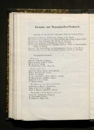 Literatur und Bezugsquellen-Nachweis.
