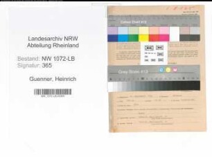 Entnazifizierung Heinrich Guenner , geb. 21.09.1902 (Baeckermeister)