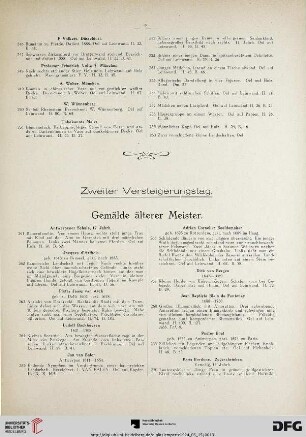 Zweiter Versteigerungstag (Nr. 261-536)