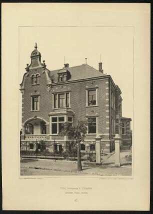 Tafel 47. Villa, Moritzstrasse 6. Dresden. Architekt: Thüme