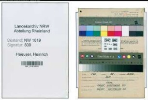 Entnazifizierung Heinrich Haeuser , geb. 18.02.1893 (Postbeamter)