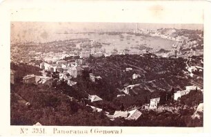 Panoramablick auf den Hafen von Genua