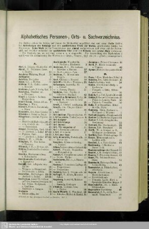 Alphabetisches Personen-, Orts- u. Sachverzeichniss