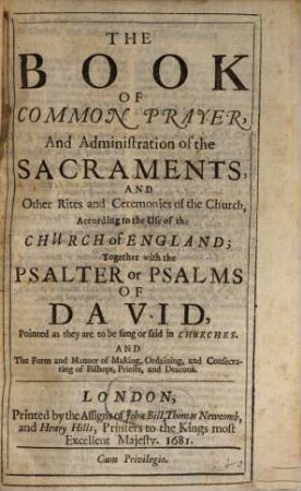 The Book of Common Prayer, And Administration of the Sacraments And Other Rites