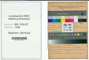 Entnazifizierung Bernhard Stegmann , geb. 15.05.1902 (Elektromeister)