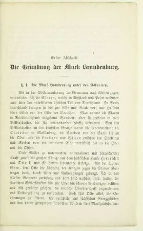 Erster Abschnitt. Die Gründung der Mark Brandenburg