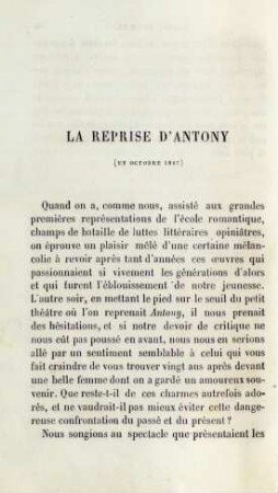 La reprise d'Antony