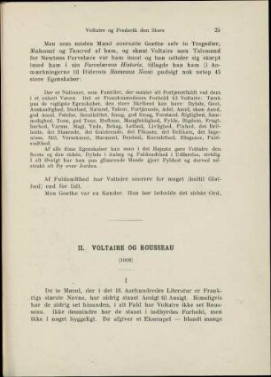II. Voltaire og Rousseau (1908)