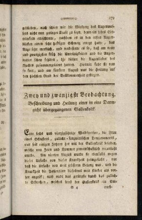279-291, Zwey und zwanzigste Beobachtung.