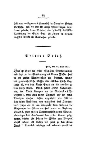 Dritter Brief - Hull, den 20. Mai 1823
