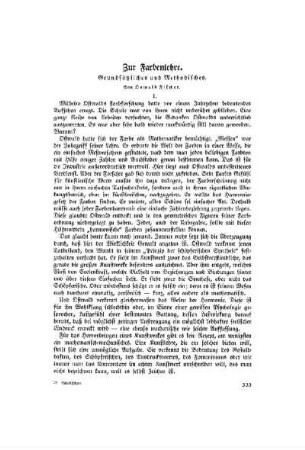 Zur Farbenlehre : Grundsätzliches und Methodisches