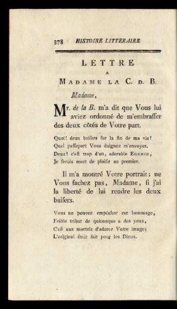 Lettre a Madame la C.d. B.