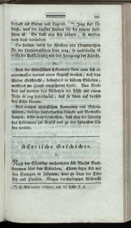 Assyrische Geschichte.