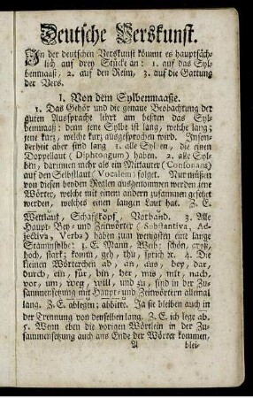 Deutsche Verskunst.