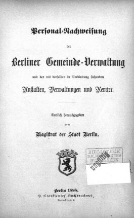 Stempel: Bibliothek d.k. Ministeriums des Innern