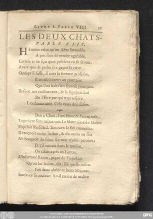 Les Deux Chats. Fable VIII.