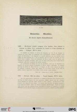 Boiseries – meubles (No. 1440-1512)