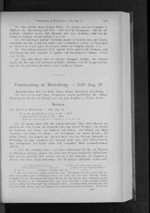 Versammlung zu Marienburg. - 1448 Aug. 19.