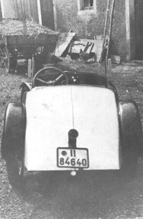 Triebischtal-Tanneberg. Rennwagen des Dammmüllers Helmut Reuschel, vor 1939, Repro