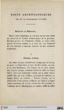 Sér. 2: Notes archéologiques