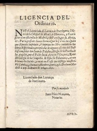 Licencia del ordinario.